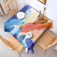thumbnail image 2 of 52x52in(132x132cm) Square Tablecloth, Waterproof Polyester Table Cover, Wrinkle Resistant & Washable Fabric for Dining, Kitchen, Picnic, Abstract Geometry Print, 2 of 6