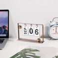 thumbnail image 4 of Perpetual Desk Calendar, Daily Flip Calendar, Vintage Desktop Standing Calender, Daily Flip Aesthetic Desk Accessories for Home Office Decor, 4 of 6