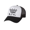 thumbnail image 2 of KING & QUEEN Matching Couple Hats Set for Valentine's Day His & Hers Mesh Caps KING black/white OS / QUEEN red/white OS, 2 of 5