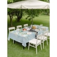 thumbnail image 4 of Outdoor Tablecloth with Umbrella Hole for Patio/Picnic/Party/Camping, Teal Coastal Palm Tree Waterproof Table Cloth Rectangle Table Cover Washable, Tropical Seaside Trees Botanical (54"x 80"), 4 of 9