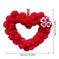 thumbnail image 4 of Gytml Valentine'S Day Heart Shaped Wreath Soft Plush Heart Wreath With Heart Clover Decor For Front Door Wedding Party Anniversary Wall Decor Gift Red-32x26, 4 of 7