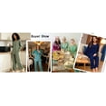 thumbnail image 6 of Weekease Long Sleeve Pajamas Set for Women V Neck Tops Wide Leg Pants 2 Piece Lounge Fall Sleepwear with Pockets, 6 of 7