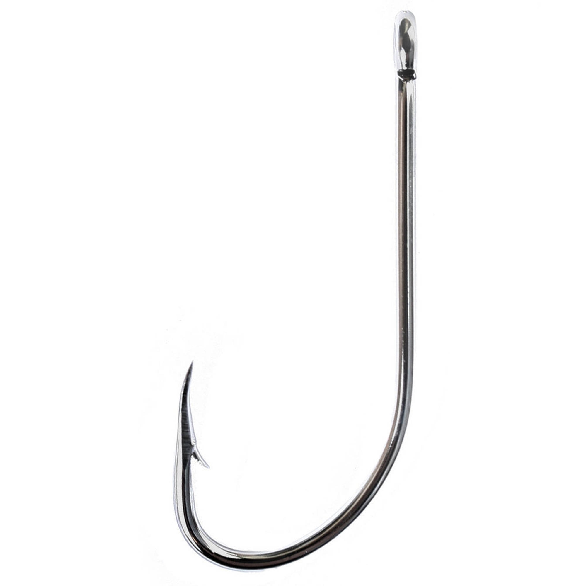 (3 pack) Eagle Claw 085AH-2 Plain Shank Offset Hook, Nickel, Size 2, 10 Pack