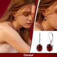 thumbnail image 5 of CACA LADY Women's Gemstone Drop Earrings 925 Sterling Silver Round Lever Earrings Birthstone Jewelry Gifts For Women, 5 of 5