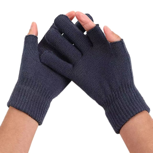 TIEVOSA Warm Knit Acrylic Gloves Fall Winter UniSub Finger Outdoor Creative Screen Gloves Batch(Grey)