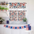 thumbnail image 6 of Independence Day Kitchen Curtains Valances 3 Piece Set, U. S. Flag Themed Love Heart Five-Pointed Stars Retro Rod Pocket Tier Curtain and Valance Drapes for Small Window 24 Inch Length for Bedroom, 6 of 9