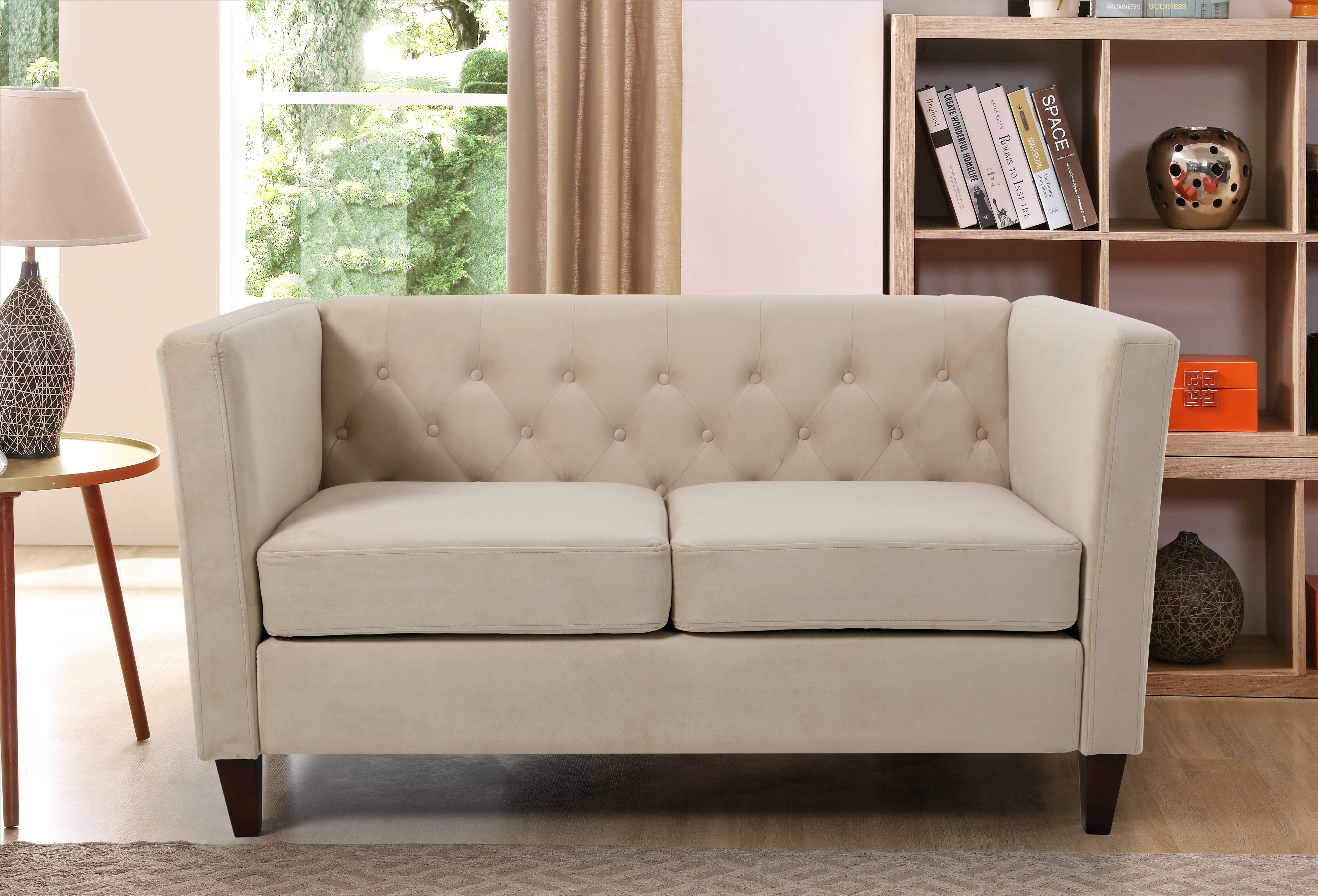 Uspridefurniture Mid-Century Lisette Velvet 2PCS Living Room Set