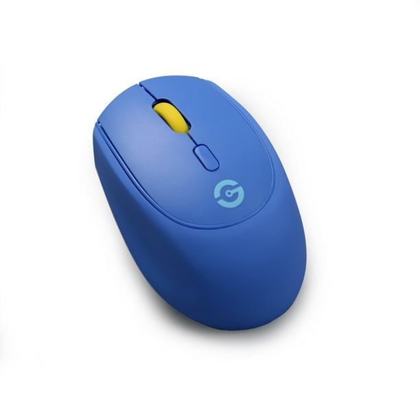 Mouse Getttech GAC-24406B Sensor óptico inalambrico USB 800-1200-1600 DPI Color Azul/Amarillo para Windows/Mac Ergonomico con gel de silicona
