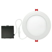 Globe Electric 12 Watt 6" White Integrated LED Ultra Slim Recessed Lighting Kit