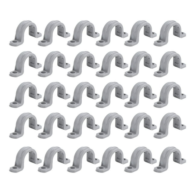 30 Pcs Collier de Conduit Électrique en PVC U Support Sangle de Tuyau U en Forme de U avec Design Rainuré pour Téléphone Réfrigération HVAC Éclairage