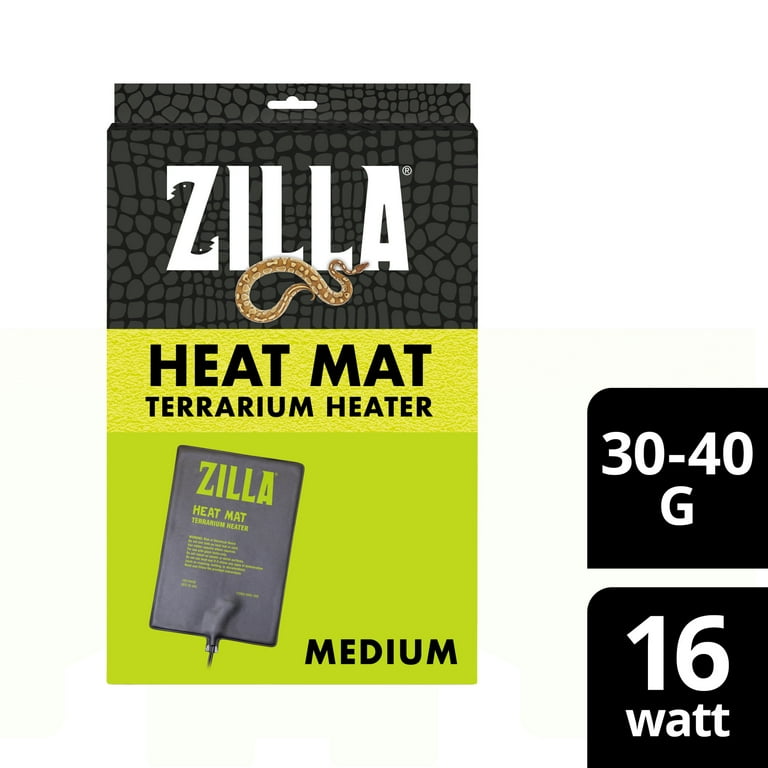 Zilla Terrarium Heat Mat for Reptiles, Black, Medium, 30-40 Gallon