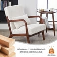 thumbnail image 6 of Leumius Modern Arm Chair Upholstered Reading Accent Chair with Pillow & Solid Wood Frame for Living Room Bedroom,Beige, 6 of 8