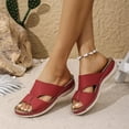 thumbnail image 5 of BRGZLK Summer Sandals For Women 2025 Fashion New Large Size Beach Wedge Thick Bottom Sandals Slippers Red 6.5, 5 of 6