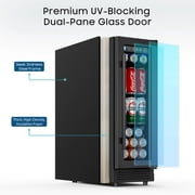 AVAHUM 12 Inch 60-Can Under Counter Beverage Refrigerator, Professional Built-In Drink Cooler, Round Handle
