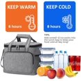 thumbnail image 2 of 15L Cooler Bag, Insulated Soft Cooler Bag, Foldable Picnic Bag, Large Capacity, Waterproof, Cooler Bag for Meals, Lunch, Office, School, Picnic, Beach, Travel (Gray), 2 of 5