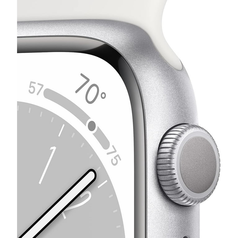 Apple Watch Series 8, GPS + Cellular, 41mm, Silver Case, White