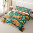 thumbnail image 3 of Erosebridal Jungle Capybara Twin Quilt Set, Green Western Cactus Twin Coverlet Set, 2 Pieces, 3 of 7