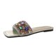 thumbnail image 1 of Sandalias planas con joyas y purpurina de punta cuadrada Slide On, 1 of 6