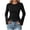 Black, variant on TOUMENY Womens Thread Ribbed Tops Round Neck Flared Long Sleeve Solid Basic Casual T Shirt Fall Winter Spring Slim Fit Lightweight Top White XXL