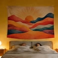 thumbnail image 6 of FLASHLUMI 90"x60" Boho Sun Mountain Tapestry, Abstract Sunset Wall Hanging, Retro Colorful Landscape Wall Art for Bedroom Living Room Dorm Home Decor, 6 of 8