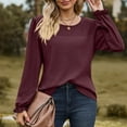 thumbnail image 4 of Timegrad Blouses for Women Scoop Neck Eyelet Ruffle Long Sleeve Tops Dressy Casual Loose Comfy Shirt, 4 of 8