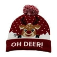 thumbnail image 2 of Uutvery Cute Knitted Hats,Christmas LED Winter Cuffed Beanie Hat,Winter Fashion Christmas Hat with LED Lights,Cartoon Animals Design Xmas Knit Cap,Warm Knitted Xmas Knitted Hats for Women Men, 2 of 6