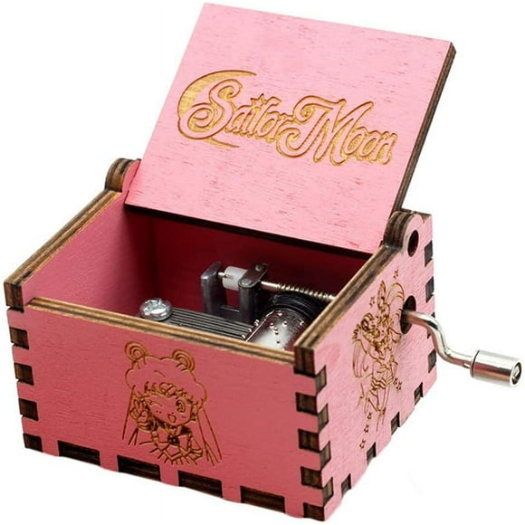 Mistaha Vintage Square Wooden Music Box Eight Note Hand Crank Musical Instrument - Perfect Gift for Loved Ones and Friends