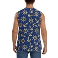 thumbnail image 4 of Lsque Anchors and Nautical Print Men's Cotton Blend Sleeveless Muscle Shirts (S-3XL)- Moisture Wicking, Odor Protection, UPF 30+,XX-Large, 4 of 8