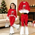 thumbnail image 2 of Krdevn Girls Christmas Outfit 2 Piece Long Sleeve Crew Neck Sweatshirt and Flared Bell Bottom Pants Set Toddler Little Kids Holiday Casual Clothing, 2 of 5