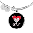 thumbnail image 1 of Heart Paws Love Cat Bracelet Stainless Steel or 18k Gold Circle Bangle, 1 of 7