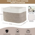 thumbnail image 4 of VECELO 3 Pack Woven Storage Basket, Cotton Rope Baskets with Handles for Organizing, Brown, 4 of 7