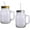 Gold Silver, variant on Servette Home Glass Mason Drinking Jar 20oz/600mL with Gold Lid & Straw - Set of 2