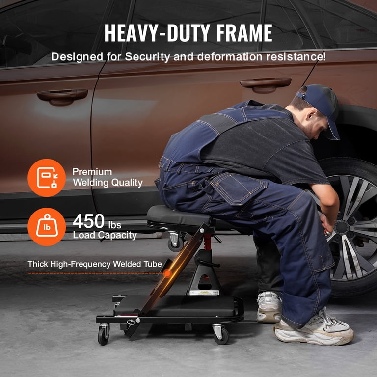 KFFKFF Foldable 40-Inch Garage Creeper, 450 lbs Capacity, Rolling