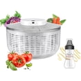 thumbnail image 1 of Electric Salad Spinner 6L Automatic Lettuce Spinner, USB Rechargeable Vegetable Cleaner and Dryer, Large Capacity Salad Dryer, Quick Water Drain for Tastier Salads, with 350ml Squeeze Sauce Bottle, 1 of 5