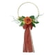 thumbnail image 1 of Corona de rosas artificiales con flores para San Valentín, marco redondo, ideal para el hogar. Naranja, 1 of 6
