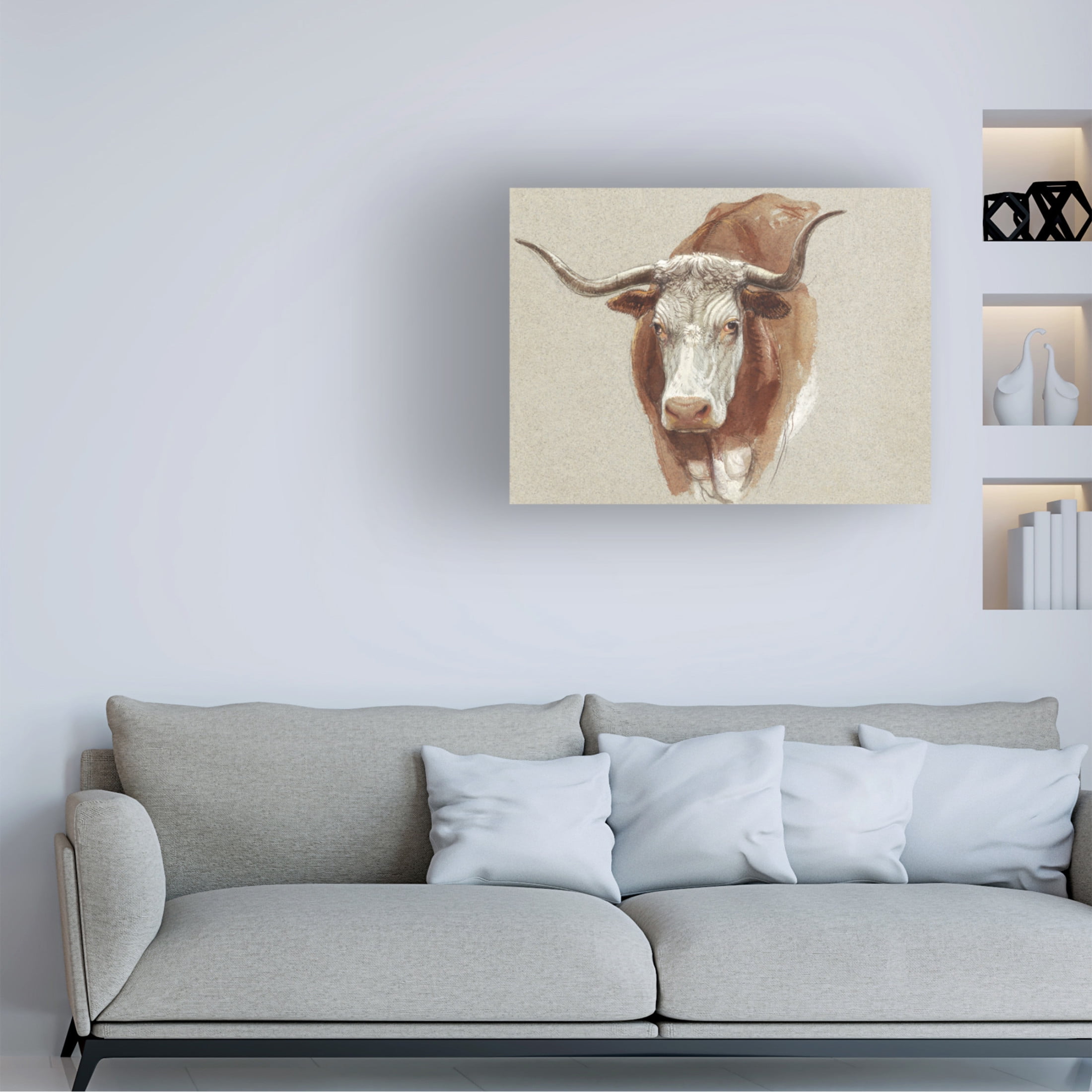 Trademark Fine Art Samuel Colman  Colman Cow Portrait Study II Canvas Wall Art