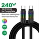 thumbnail image 2 of USB C to USB C Cable 240W Silicone USB-C Charging Cable Type-C Black, 2 of 5