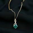 thumbnail image 3 of Rosec Jewels Lab Grown Emerald Solitaire Pendant with Moissanite, Simple Infinity Pendant, 10K Yellow Gold, 3 of 8