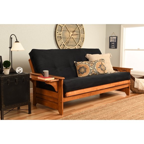 Kodiak Furniture Futon Phoenix, Format Double, Suède Noir