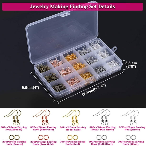 Cododia Fish Hook Earrings For Jewelry Making, 2200pcs Earring Making Supplies Kit With Earring Hooks, Jump Rings, Pliers, Earring Backs And Cards For