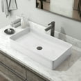 thumbnail image 4 of Sinber 24" x 14" x 4.3" White Rectangular Ceramic Countertop Bathroom Vanity Vessel Sink BVS2414A-OK, 4 of 7