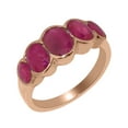 thumbnail image 1 of LBG British Made 14k Rose Gold Natural Ruby Womens Band Ring - 33 size options - Size 5, 1 of 6