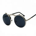 thumbnail image 1 of Jett 3057 Lunettes de Soleil Rétro en Métal steampunk à Clapet Lunettes de Soleil à Clapet pour Hommes et Femmes Monture Ronde à la Mode Lunettes Prince, 1 of 7
