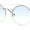 Gold - Blue, variant on Hippie Gradient Round Circle Lens Metal Half Rim Double Bridge Sunglasses Gold - Smoke
