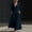 Navy, variant on BRGZLK Light Blue Dress for Women Solid Color V Neck Long Sleeve Cotton Linen Beach Sundress Lightweight Casual Loose Flowy Dress with Pockets M