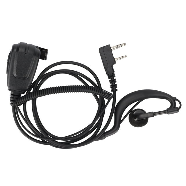 Auricular walkie talkie con enchufe de 2 pines, cable en espiral de sonido claro, auricular de Radio de 2 vías con micrófono PTT para Kenwood
