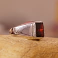 thumbnail image 3 of Garnet Ring For Men, 925 Sterling Silver Ring, Handmade Ring, Grooms Ring, AAA Quality Ring, Statement Ring, Personalised Ring Gift, 3 of 3