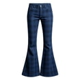 thumbnail image 6 of MuXiKeJi Clothes Girls Plaid Flare Pants High Waist Relax Fit Active Dance Bell Bottoms with Pockets School Uniform Pants for Kids 5-6 Years, 6 of 6