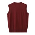 thumbnail image 4 of Atkumj Winter Vest Men with Front Pockets Trendy Ribbed V Neck Knit Sweater Vest Casual Sleeveless Solid Color Button Up Vest XL, 4 of 5