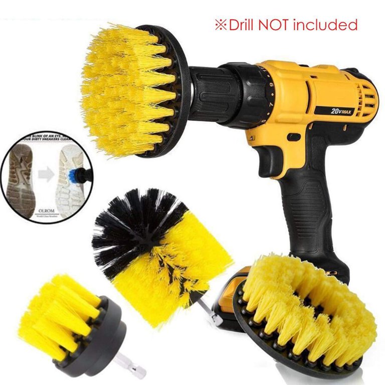 4pcs Drill Cleaning Brush, 2/3.5/4/5inch Cleaning Brush For Electric Drill  Soft Bristle Carpet Clea